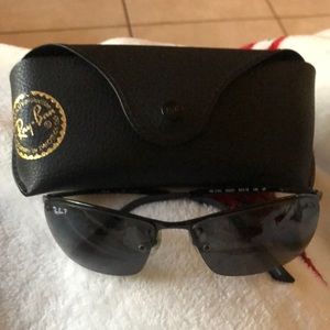 Ray Ban black frame sunglasses with case